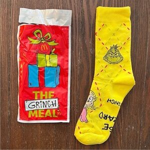 McDonald’s Dr Suess The Grinch Yellow Socks New With Bag Christmas